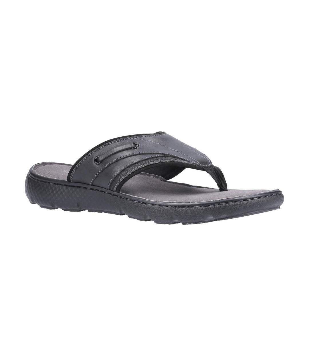 Hush Puppies - Tongs en cuir CONNOR - Homme (Noir) - UTFS7057
