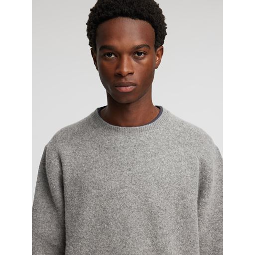 Annarr Ragi Wool Striktrøje, Medium Grey Melange, L