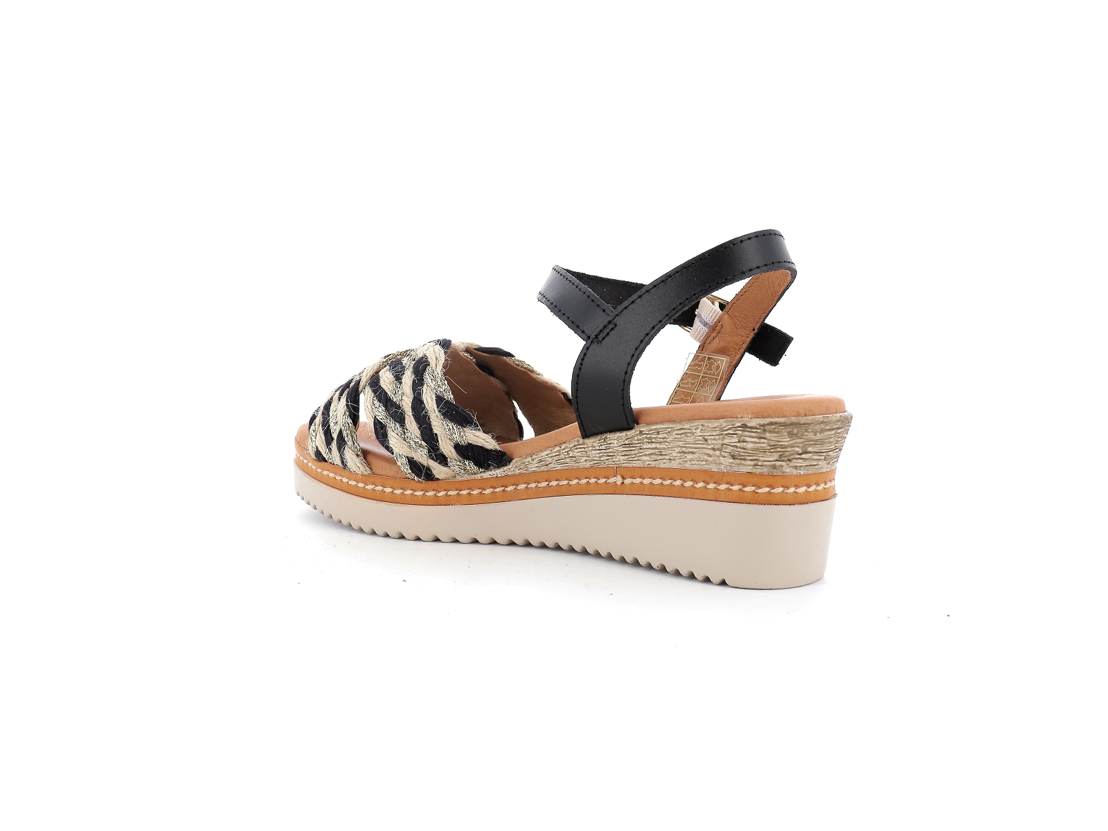 Chaussures du chateau-571 Matières combinées Noir Beige