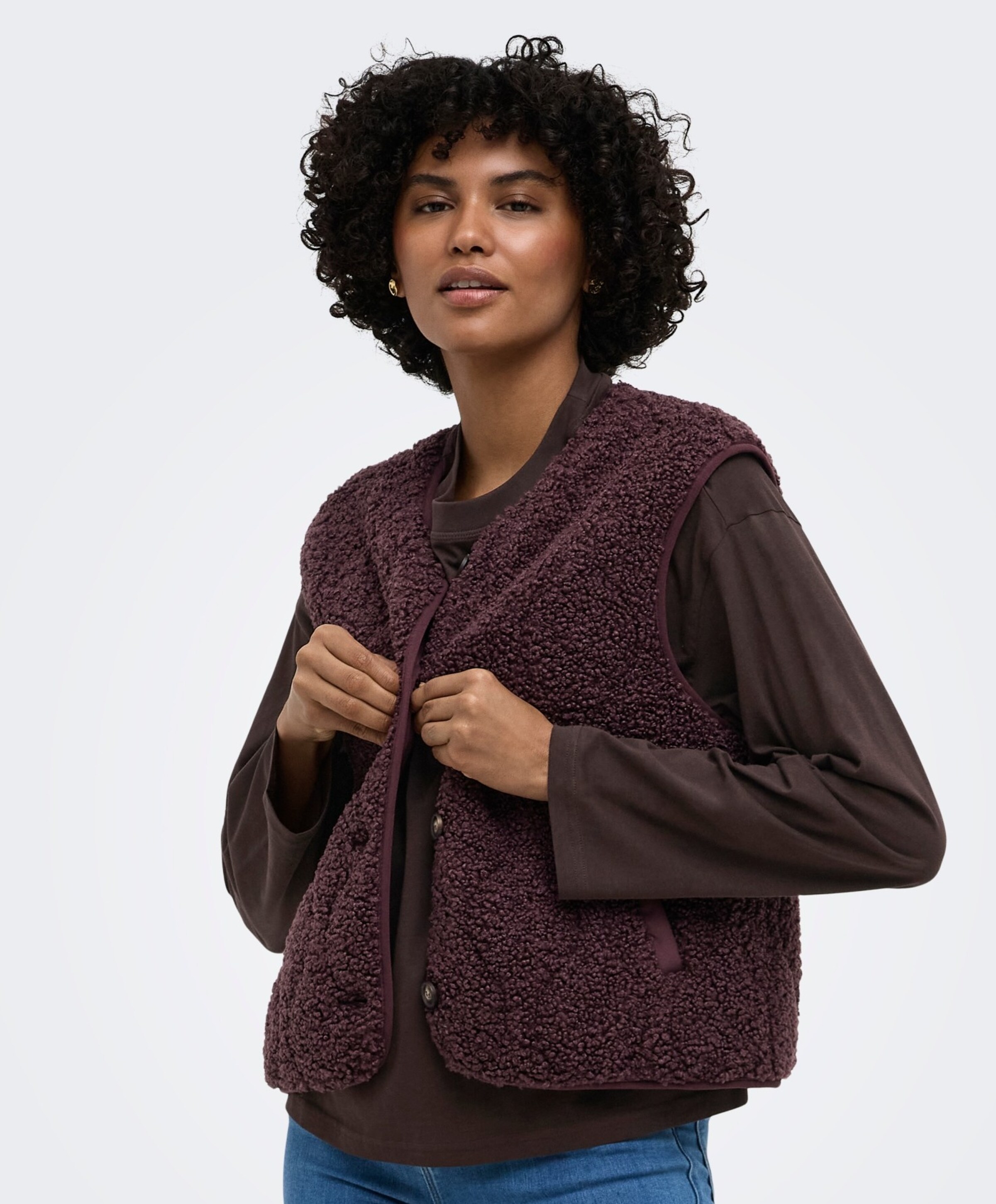 Only Dames gilet bordeaux