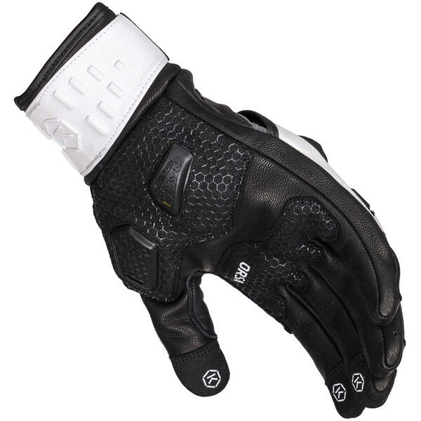 knox - Gants Orsa MK3 Cuir Noir / Blanc