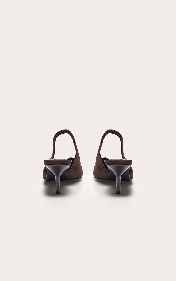 Chocolat Escarpins À Bout Pointu Et Bride Arrière En Synthétiquecuir À Talon Moyen