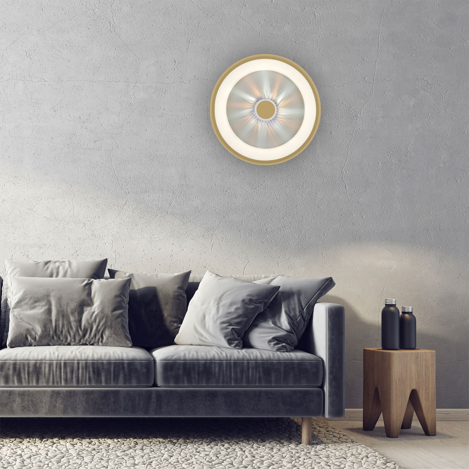 JUST LIGHT LED Deckenlampe VERTIGO 46 cm mattmessingfarbig