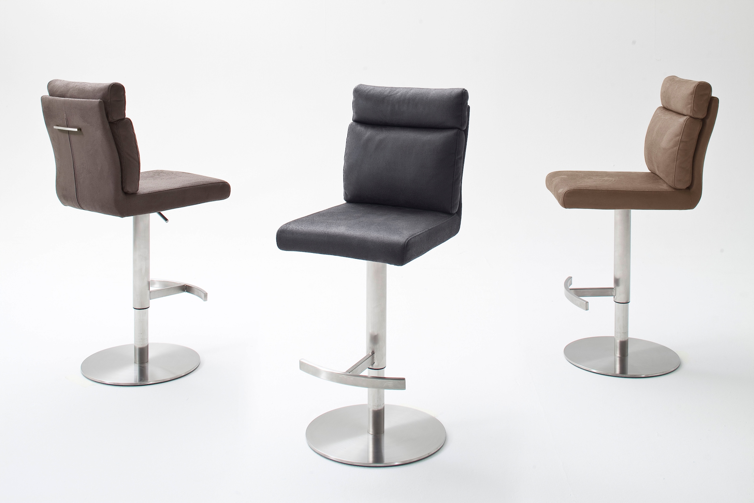 MCA furniture Bistrostuhl »RABEA Barstuhl mit Griff« () Bodenplatte rund, 360° drehbar, Sitzhöhe einstellbar von 53-78 cm