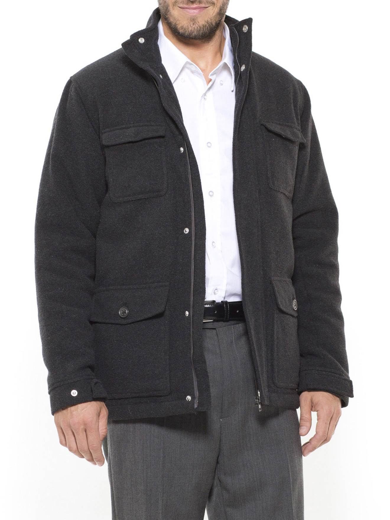 Parka courte drap de laine