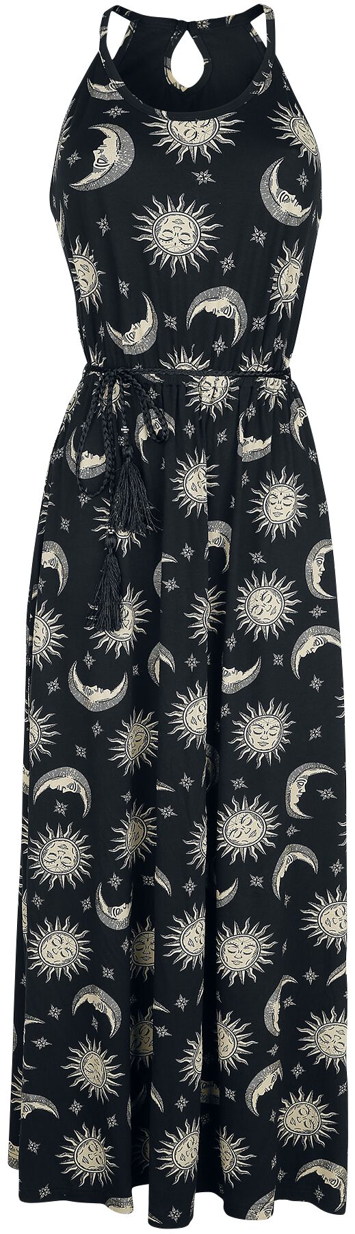 Robe longue avec Soleil, Lune & Étoiles | Gothicana by EMP Robe longue