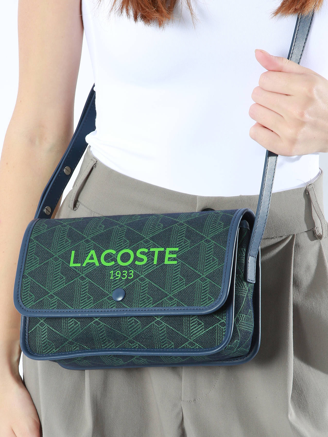 Sac port paule Heritage monogramme coton LACOSTE