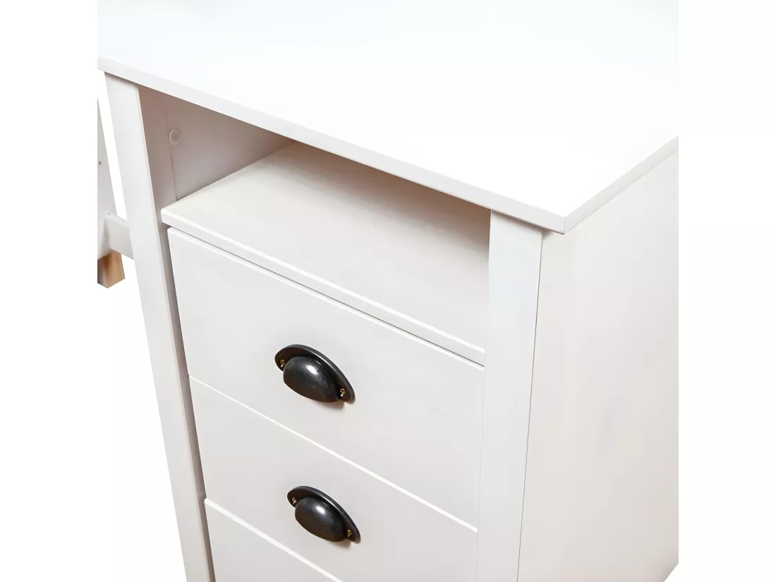 Bureau Hill avec 3 tiroirs 120x50x74 cm Bois pin massif