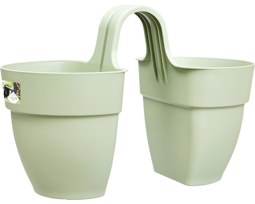 elho Vibia Campana Flower Twin 21 bloembak, kunststof, 21 x 38,4 x 26,5 cm, pistachegroen