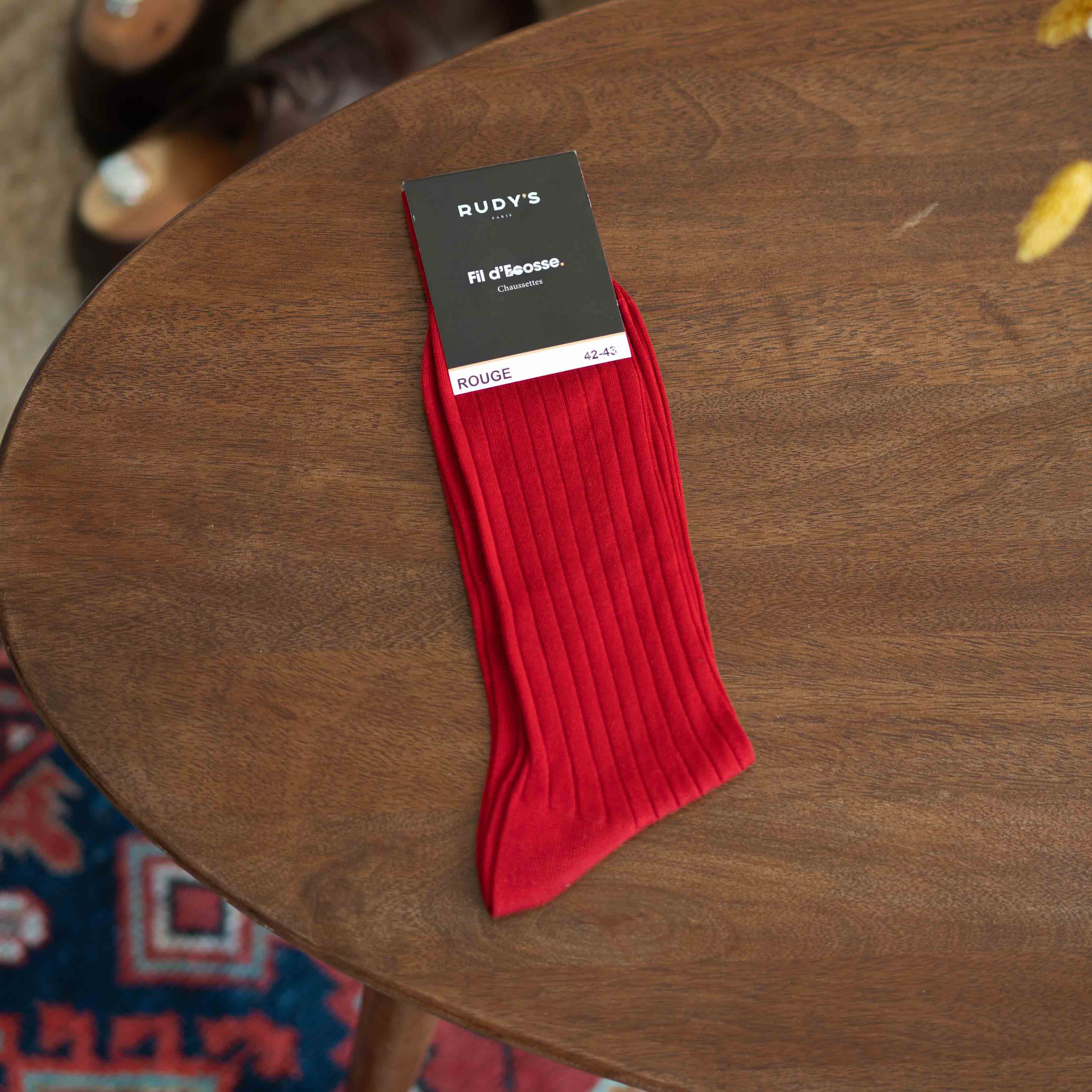 Chaussettes Fil D'Ecosse Rouge-Chaussettes fil d'Ecosse