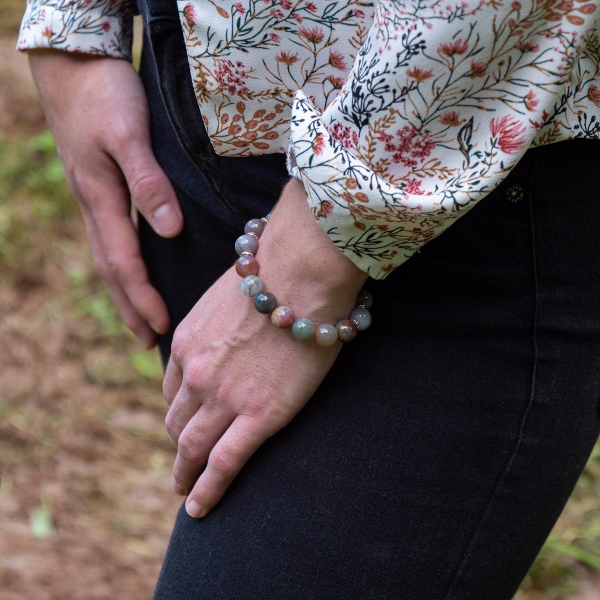 Bracelet Kamelia en pierres naturelles Agate Indienne