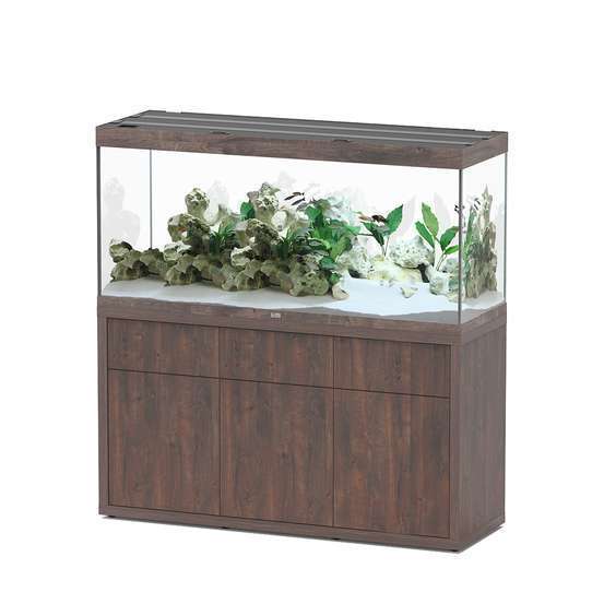 Aquarium et Meuble 2 portes Sublime Led 2.0 Chêne Brun L.150x P.50cm