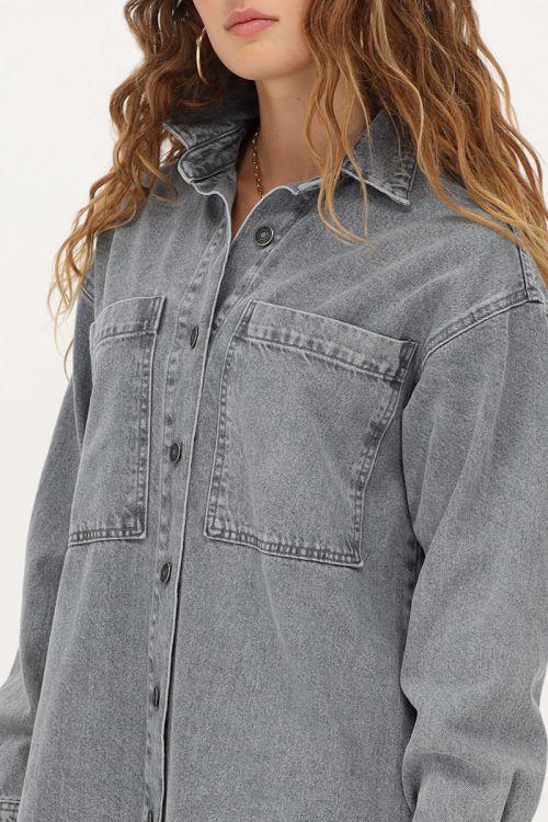 Grijze denim blouse jurk