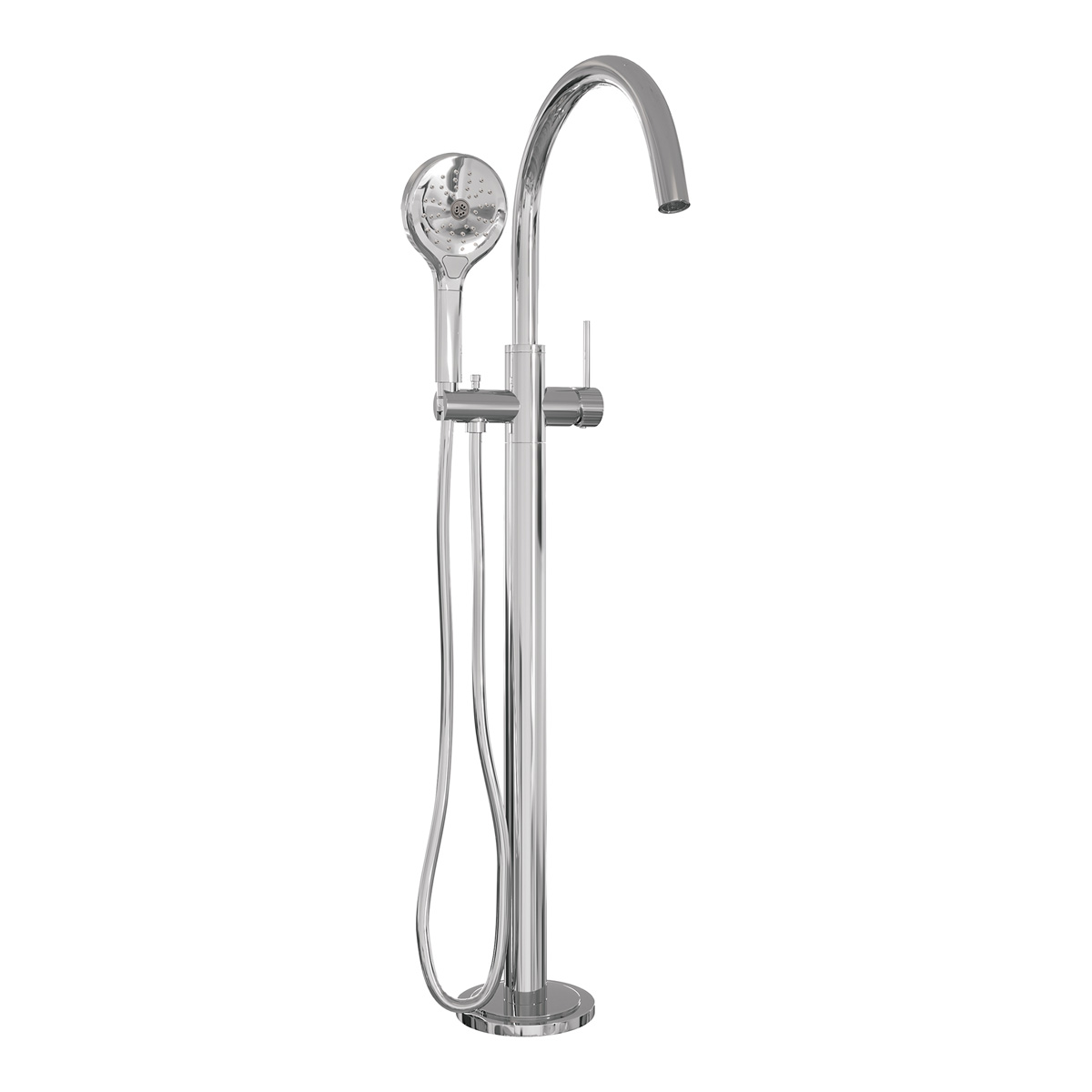 Brauer Stripe vrijstaande badmengkraan met 3 standen handdouche chroom