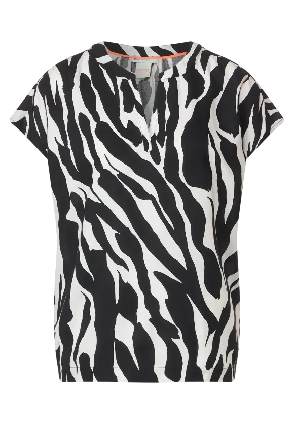 Zebraprint Blusenshirt - Black