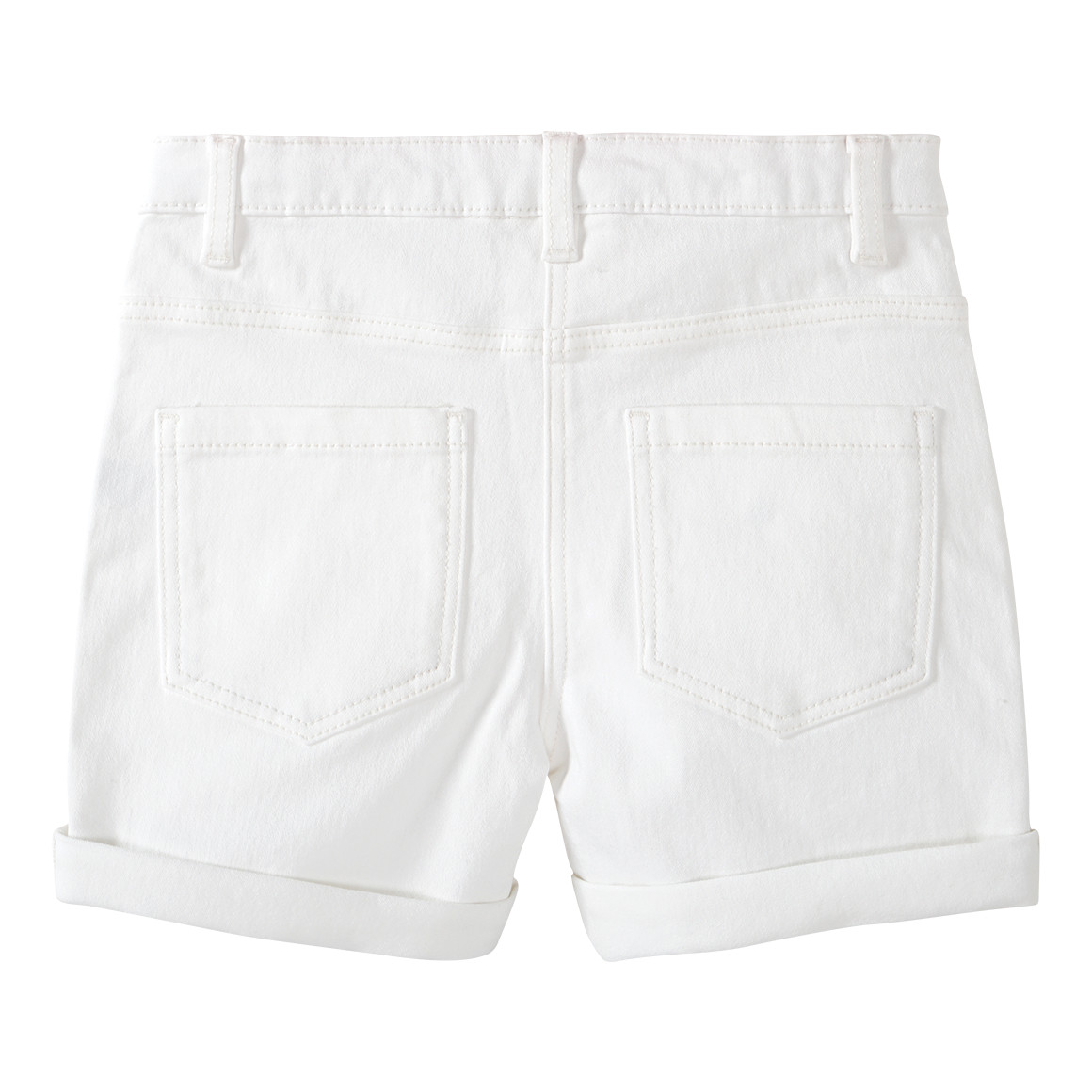 Famy 3 Mädchen Jeansshorts im Five-Pocket-Style rosa / weiss / blau