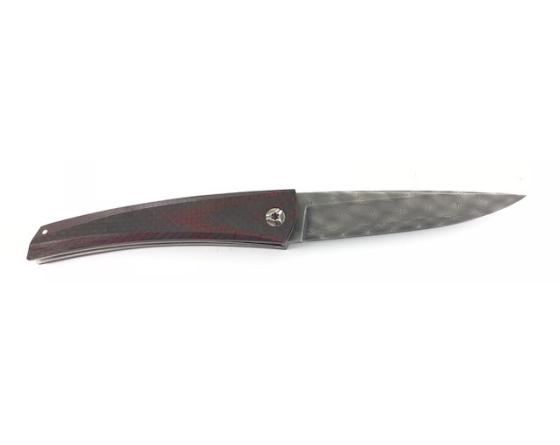 Chomilier - Damas Inox Zladinox, Platine Titane - Fibre de Carbone Noire et Rouge