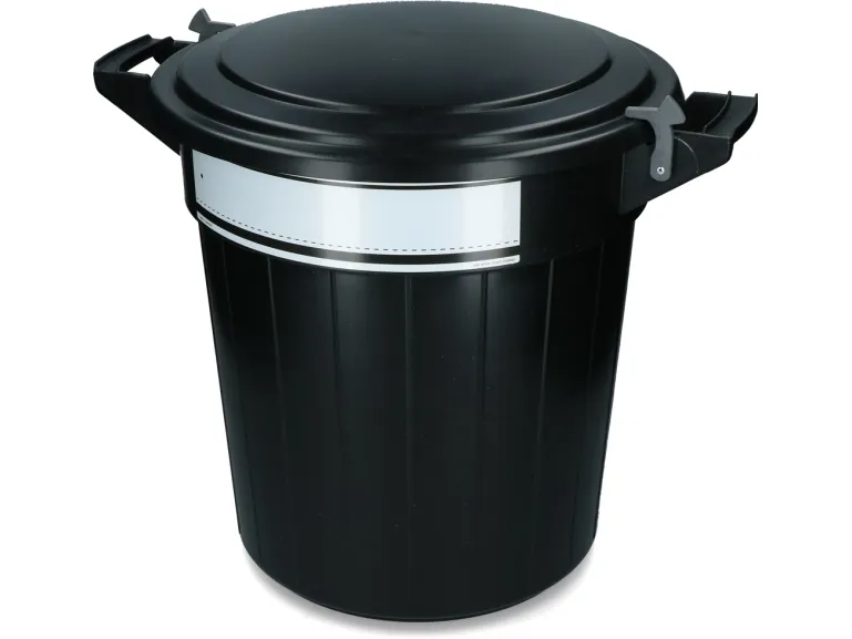 Storage bucket 80 l black, lid, lock and writing label 1 st