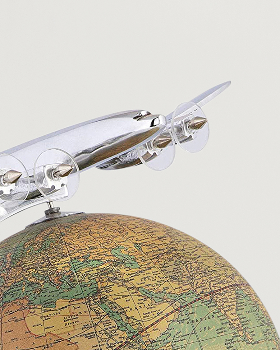 Authentic Models On Top Of The World Globe and Plane Silver