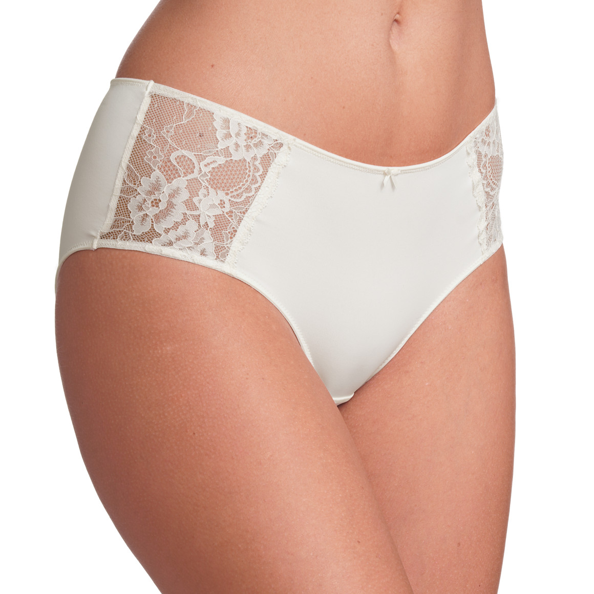 Gina Benotti 2 Damen Mikrofaser-Pantys mit Spitze cremeweiss / schwarz
