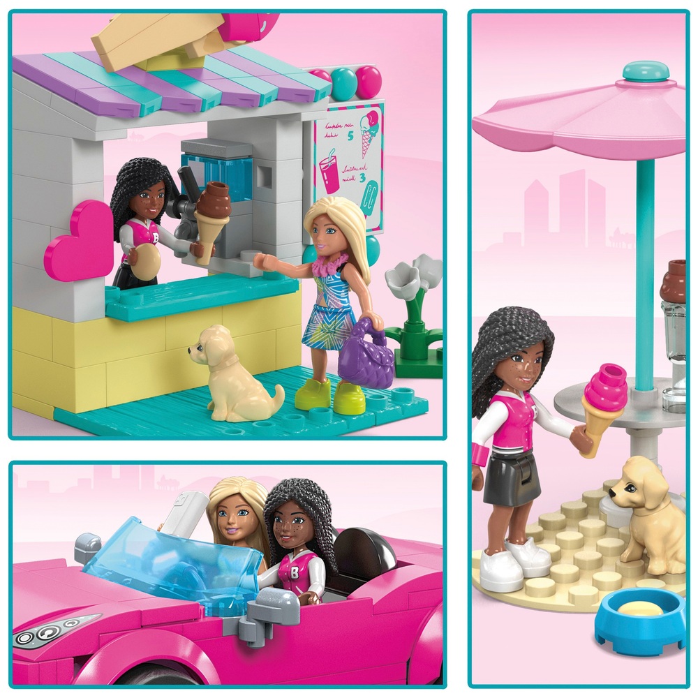Mega Barbie Cabrio & Eisstand Bauset