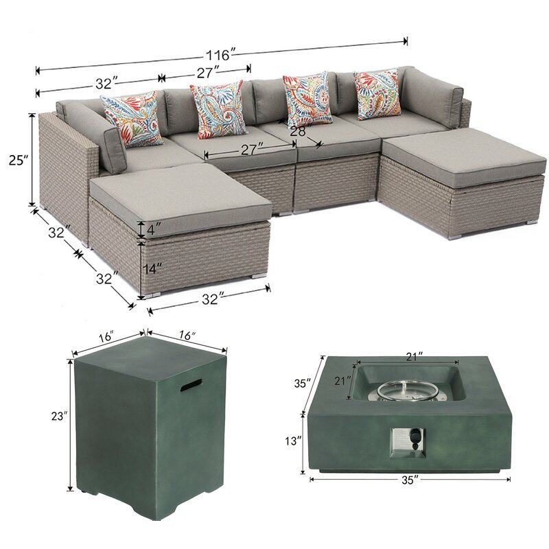 Conjunto de sofás Cajuste em vime/rattan para 6 pessoas com almofadas.