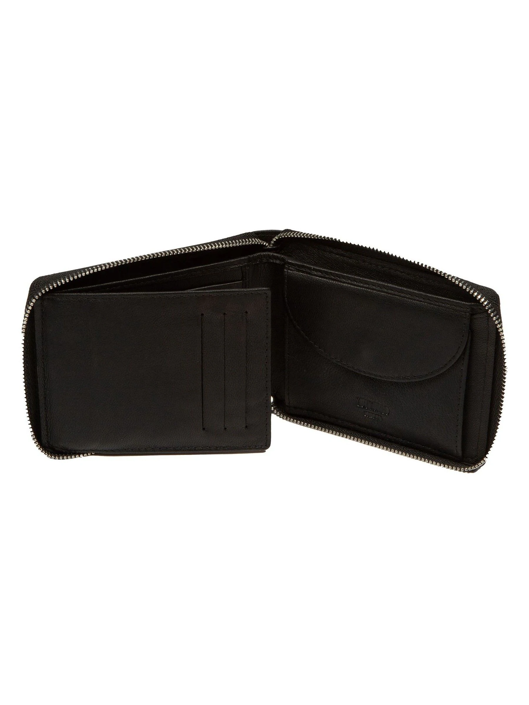 Zwart - Cultured London 'James' Leather Wallet