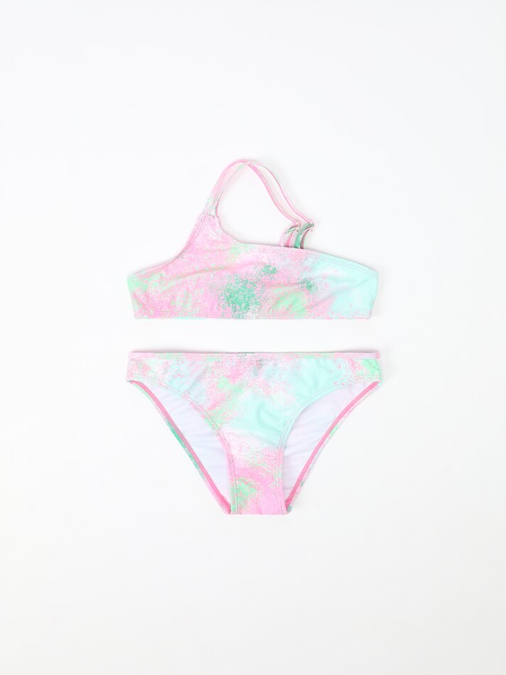Conjunto de biquíni tie-dye de duas peças - Rosa