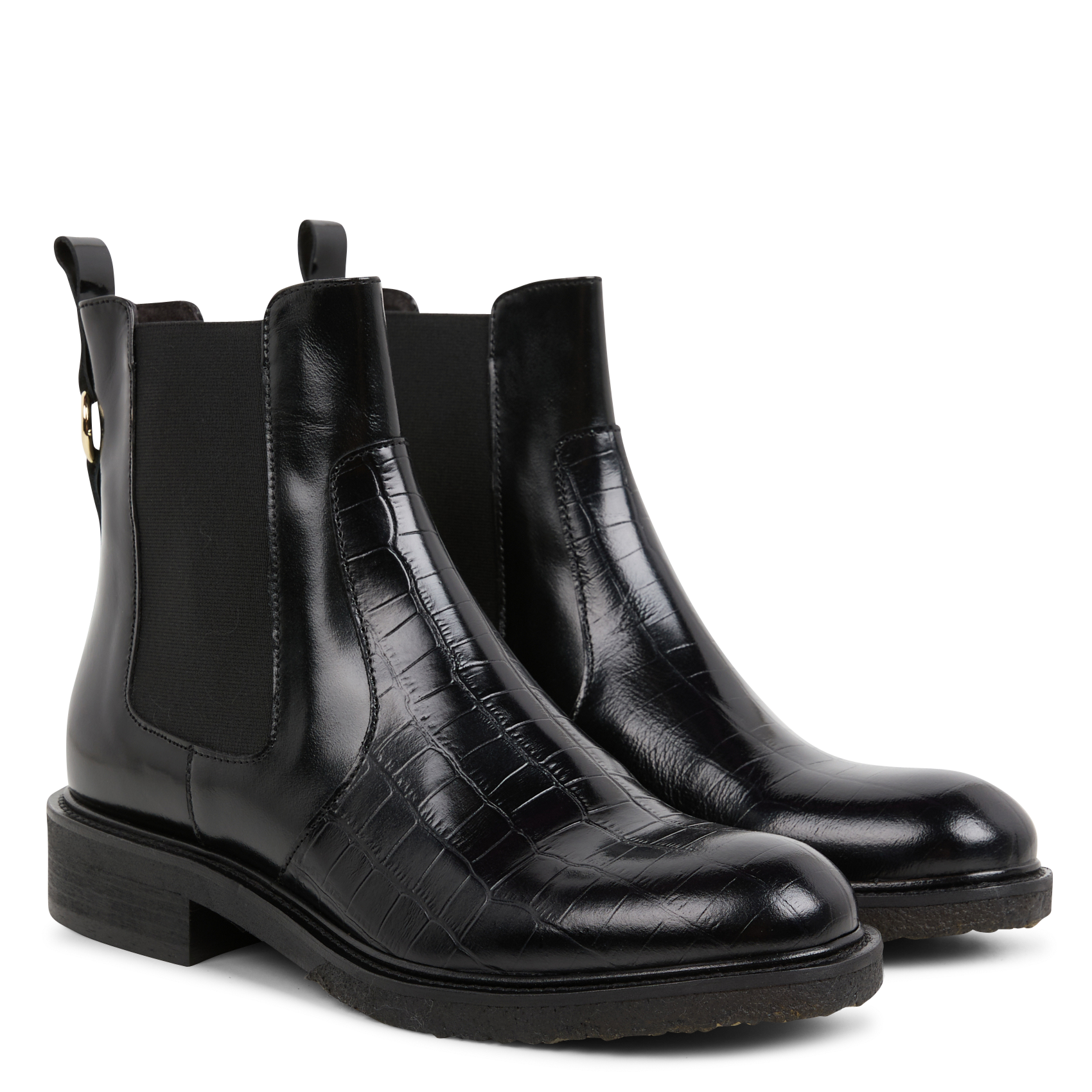 Bottines en cuir| Noir