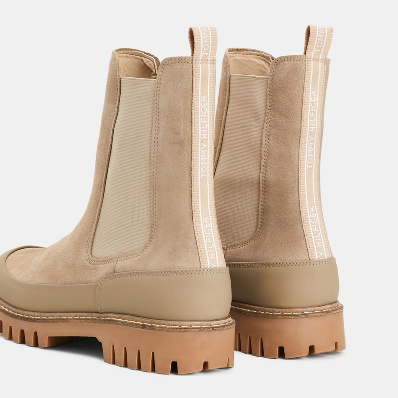 Tommy Hilfiger Chelsea boots en Velours de Cuir beiges