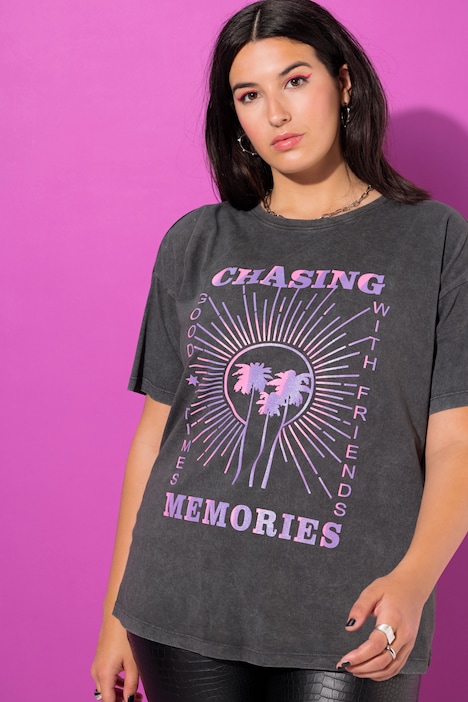 T-Shirt, oversized, großer Print, Vintage Look