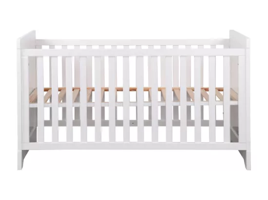 Lit bébé évolutif 70x140 cm bois massif blanc MONA