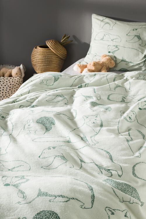 housse de couette enfant - 140x200 - flanelle - ours