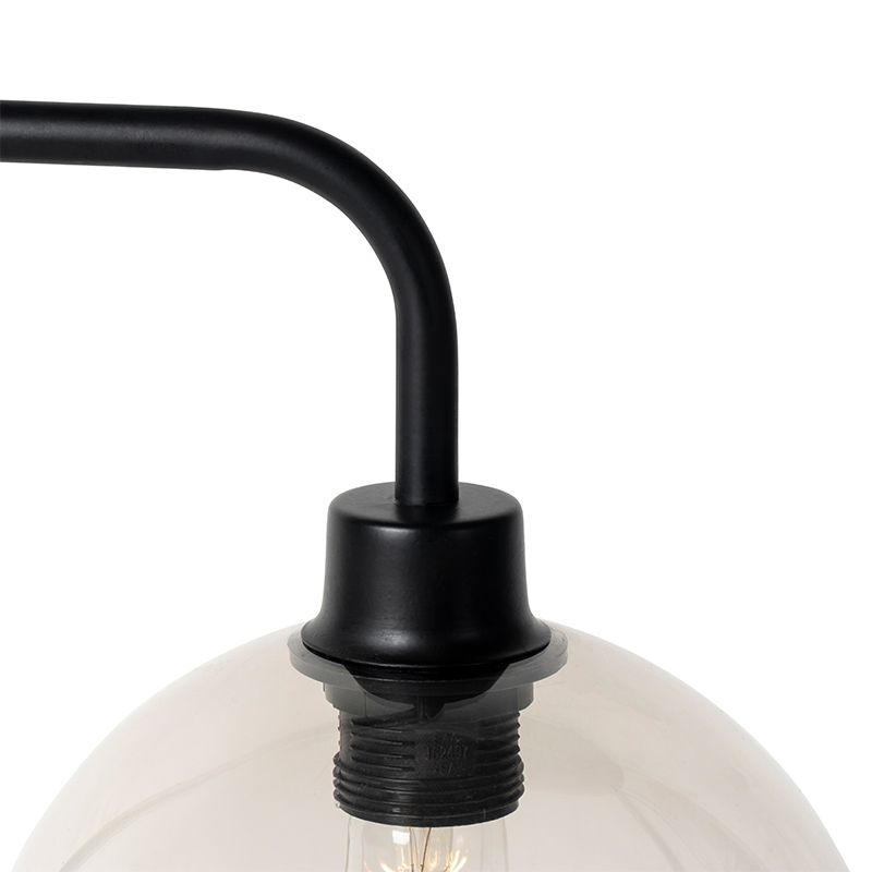 Moderne tafellamp zwart met smoke kap - Maly