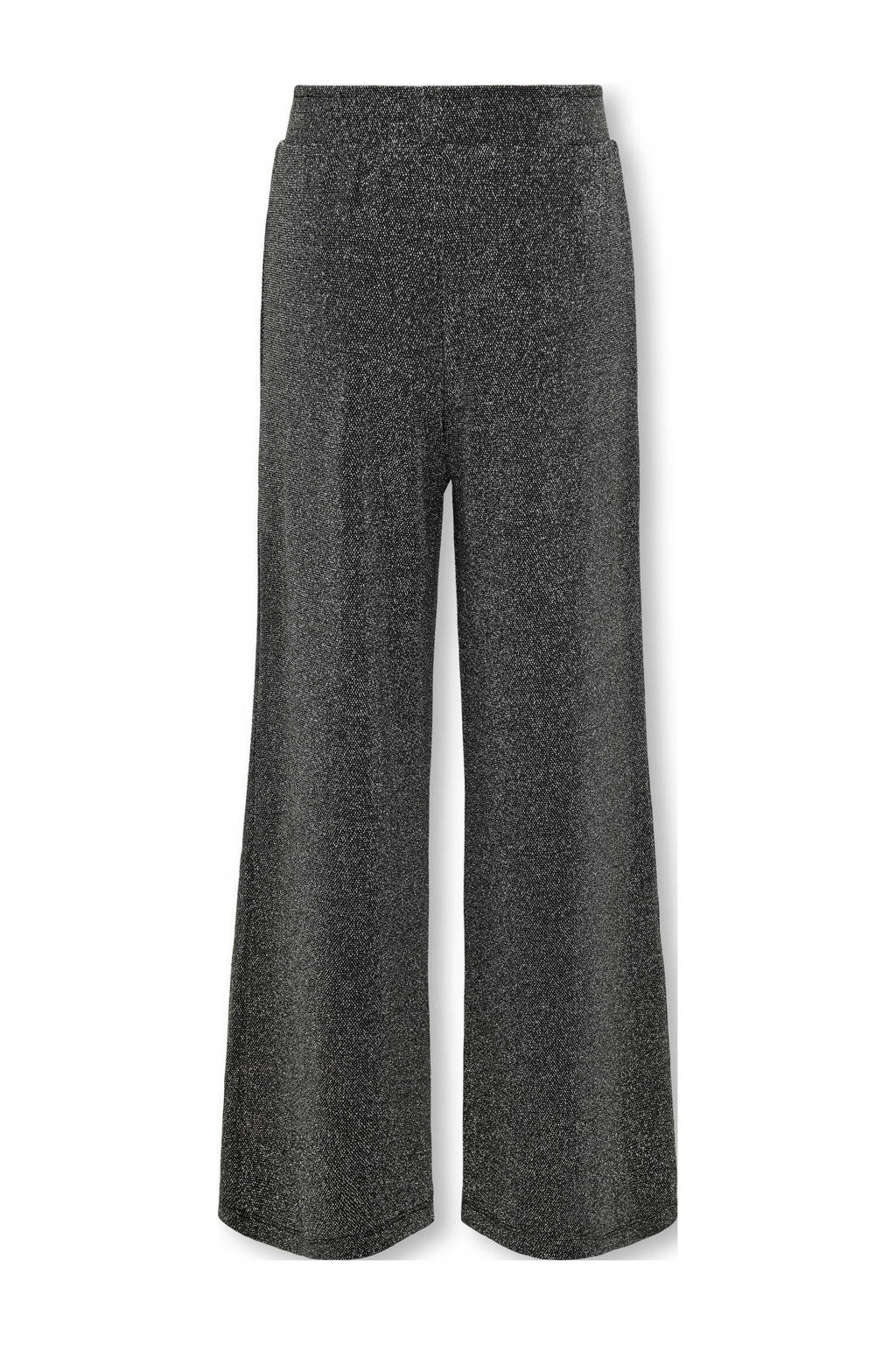 ONLY wide leg broek KOGQUEEN zwart/zilver