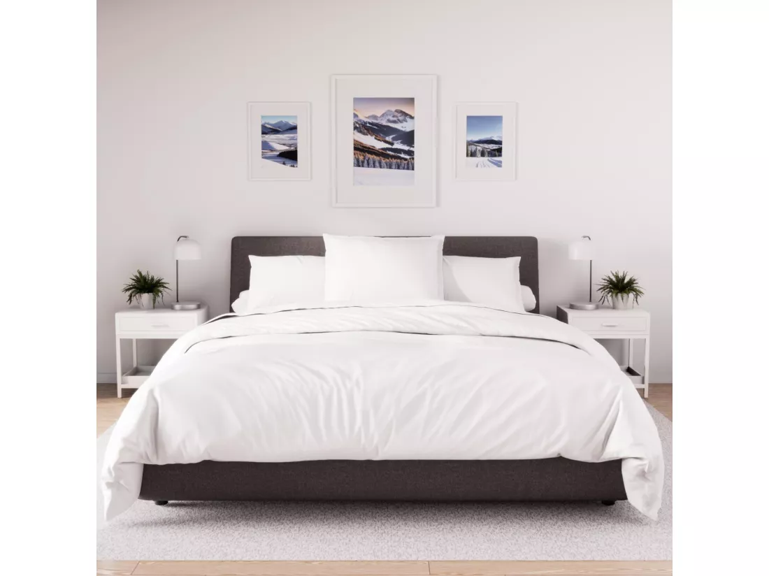 Taie d'oreiller en polycoton 63x63 cm PERCALE blanc, par Soleil d'ocre