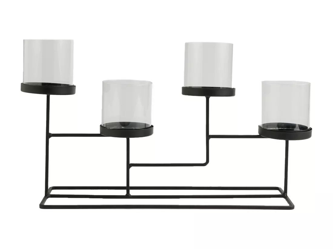Bougeoir Arczi noir moyen 24 x 45 x 13