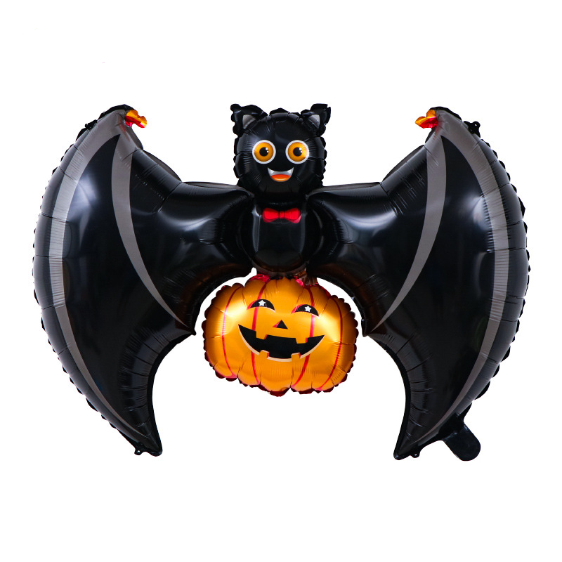 (5er Set) Halloween Party Folien Ballon Grusel Deko Luftballon Motto Party Accessoire - Fledermaus