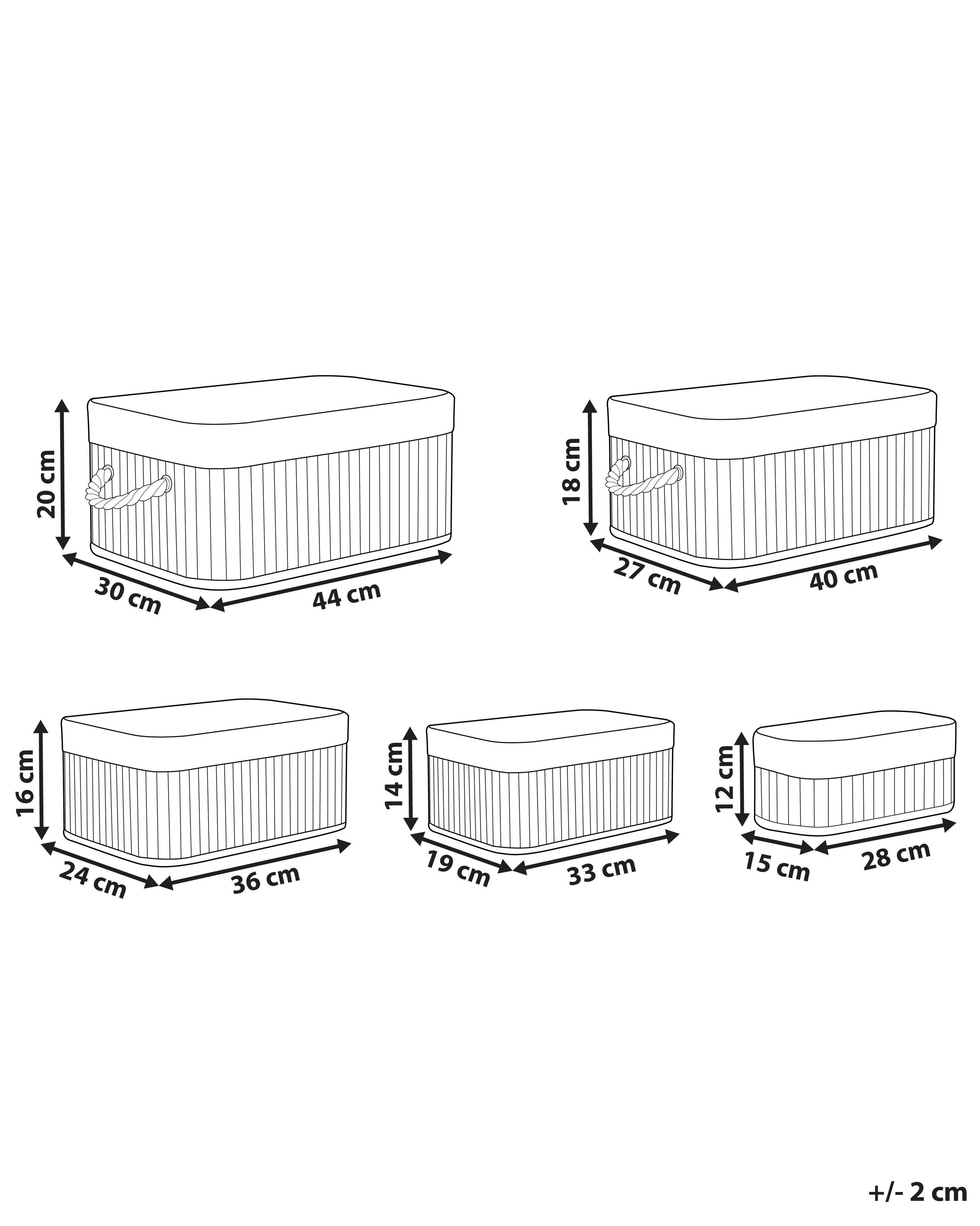Set van 5 manden TALPE Bamboehout Grijs