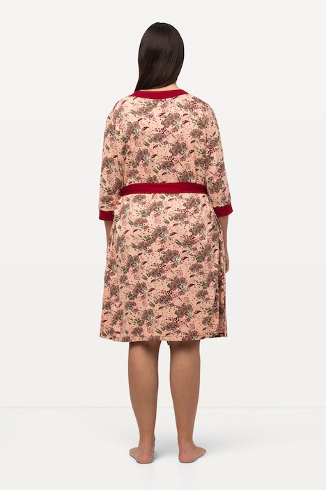 Kimono, gemustert, offene Form, Schalkragen, Langarm