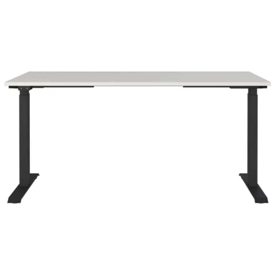 Elektrisch verstelbaar bureau Cornel - 160x80x72cm - lichtgrijs/zwart