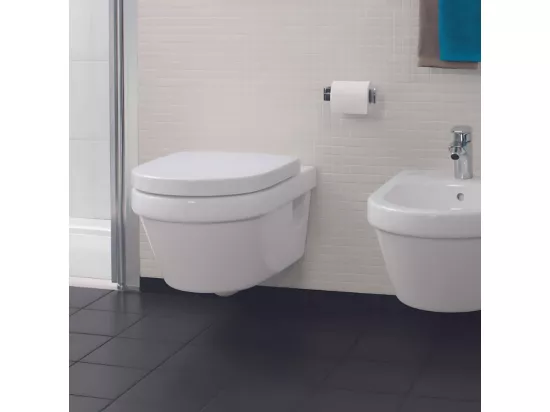 Pack WC sans bride VILLEROY ET BOCH Architectura avec abattant + bâti-support sol et mur Viconnect PRO + plaque blanche