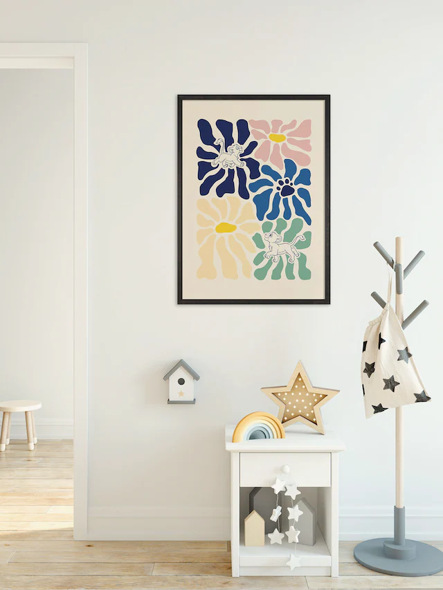 Komar Wandbild »Disney The Lion King Between Flowers« Disney Set, 1 Stk. tlg. 40 x 50 cm (Breite x Höhe) - Kinderzimmer, Dekoration