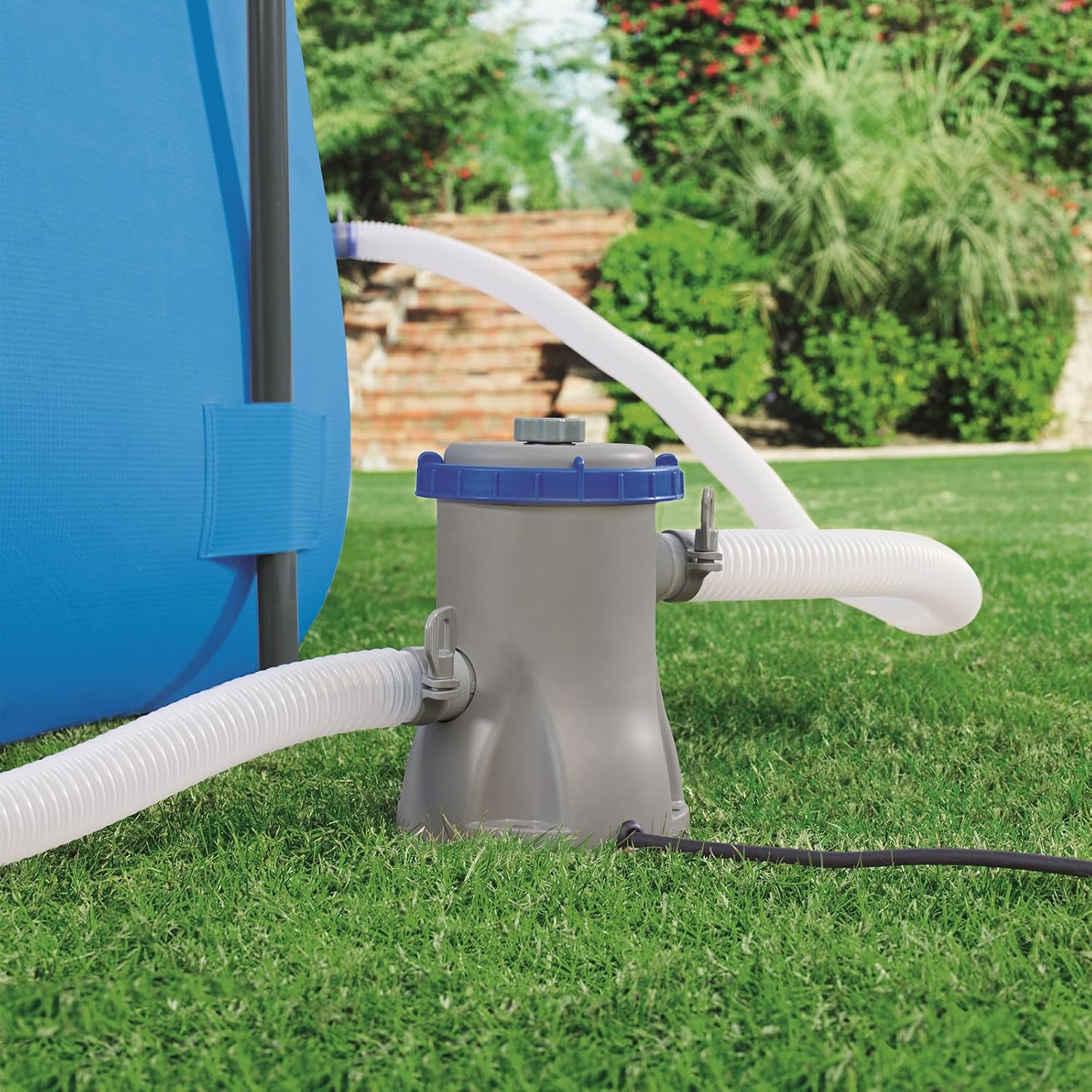 Bestway 56629| Power Steel - Piscine Hors-Sol rectangulaire, 282 x 196 x 84 cm, Pompe de Filtration et Distributeur Chemconnect Inclus
