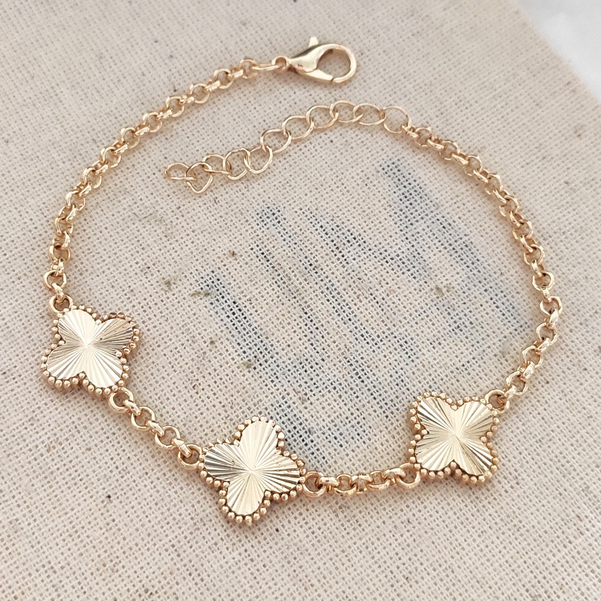 Bracelet trèfle - Laiton plaqué or