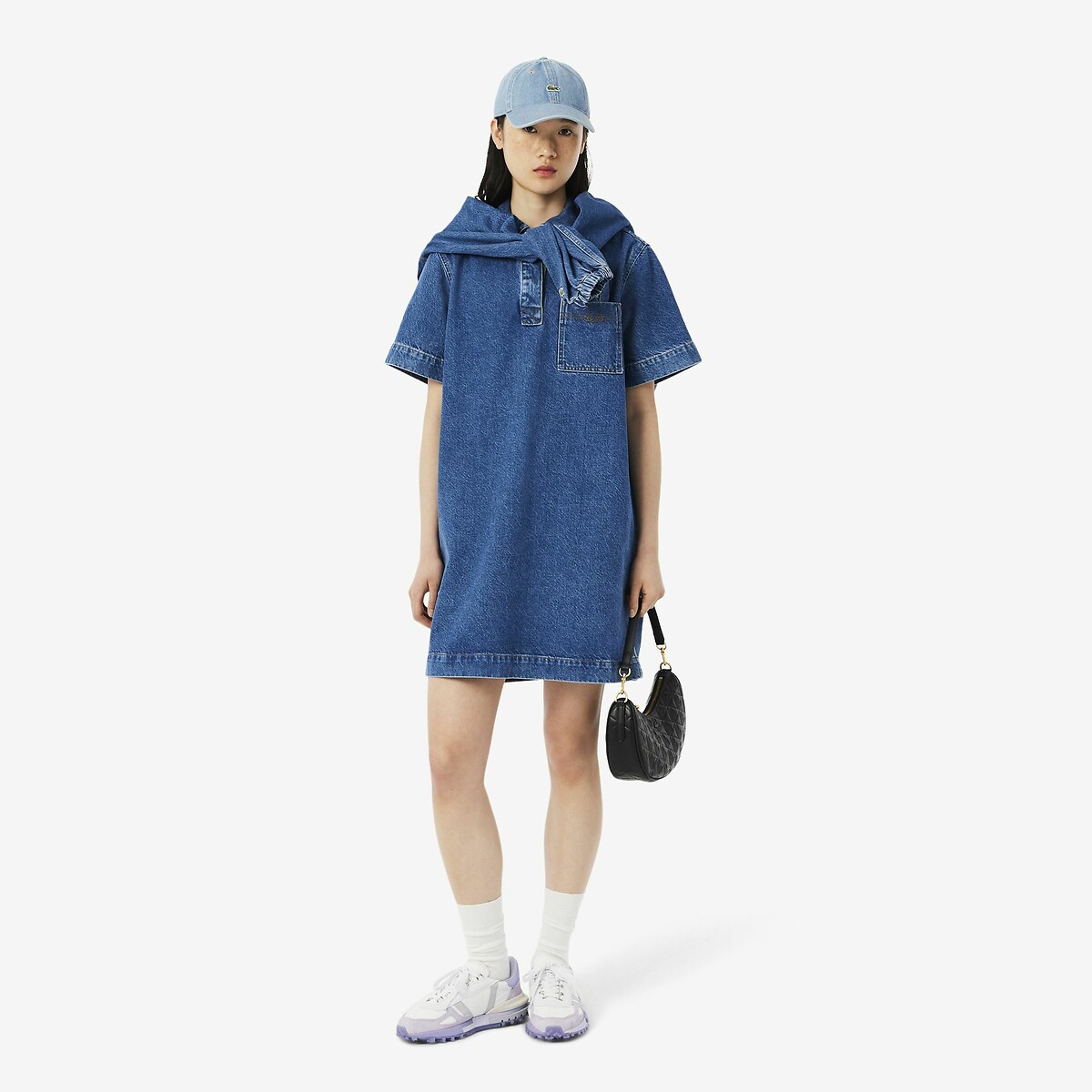LACOSTE<br>Vestido curto de ganga
