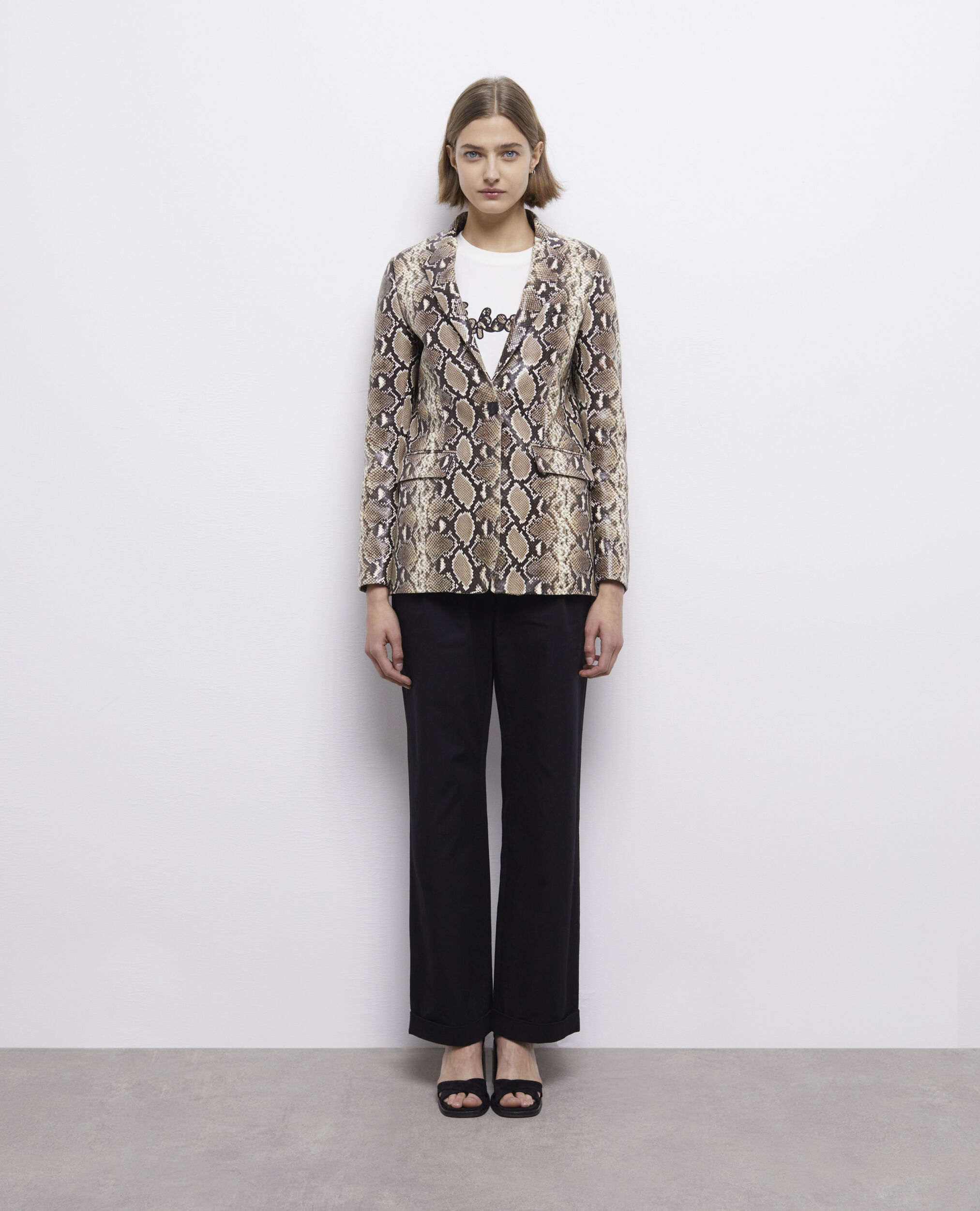 Veste en cuir python