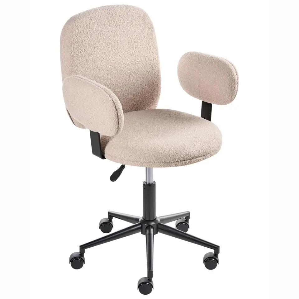 MORAGA - Bureaustoel - Beige - Bouclé