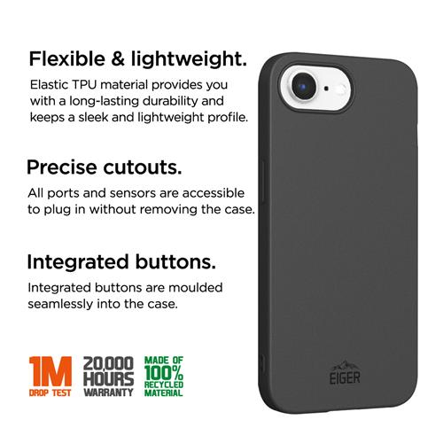 iPhone 16e Grip Case Gummi Schutzhülle (EGCA00724) - Schwarz