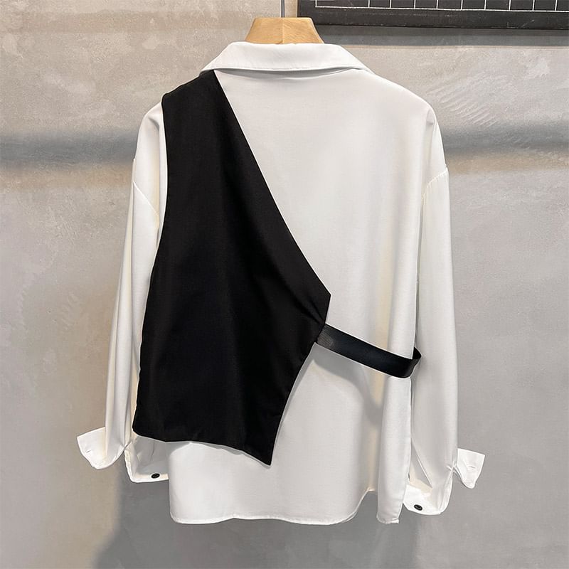 Whyessa - Vest met lange mouwen en kettingdetail